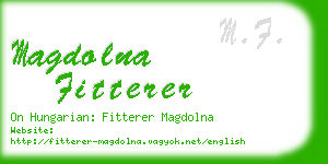 magdolna fitterer business card